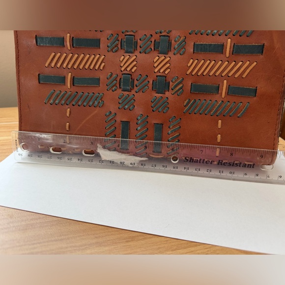 Patricia Nash Cognac Leather Satchel - Convertible to Crossbody - Picture 12 of 16